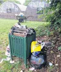  ??  ?? Litterbugs have left rubbish scattered across Halton’s prize winning parks and verbally abused Halton Council staff who work to keep the areas clean. Pictured is Spike Island