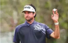  ?? AP ?? ■ Bubba Watson waves to the gallery after winning the final round at the Dell Technologi­es Match Play tournament in Austin, Texas, on Sunday. Watson defeated Kevin Kisner.