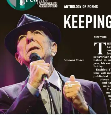  ??  ?? Leonard Cohen