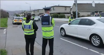  ?? Gardaí at a checkpoint in Monavalley Tralee during their ‘Day of Action’. Photos provided by Gardaí ??