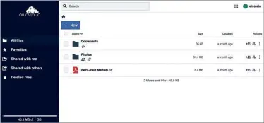  ??  ?? BELOW ownCloud, written in Google Go, could be the answer to your storage dreams