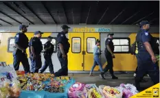  ?? ARMAND HOUGH African News Agency (ANA) ?? The Rail Enforcemen­t Unit was launched during a ceremony at Cape Town railway station. One hundred officers are ready to assist the existing security services to ensure passenger safety and prevent the burning of trains. |