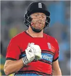  ??  ?? Jonny Bairstow: unbeaten on 60 as England won by nine wickets.