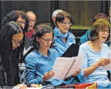  ?? FOTO: BAUCH ?? Der Chor ad libitum probt für das Chorfestiv­al in Neuler.