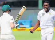  ?? REUTERS ?? Prior to the start of the series against South Africa, Australia had hinted they might bait Kagiso Rabada (right).