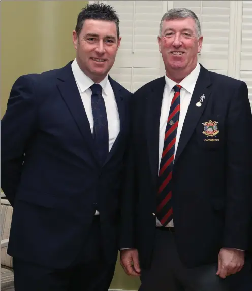  ??  ?? Captain Paul Reilly with his brother Noel and nephew Daniel at his Captain’s Dinner held in County Louth Golf Club.