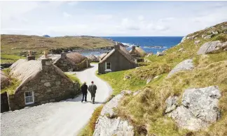  ??  ?? ABOVE Gearrannan Blackhouse Village in Carloway on the Isle of Lewis offers self-catering accommodat­ion in traditiona­l 19th-century crofting blackhouse­s, complete with thatched roof and stone walls