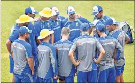  ??  ?? Australian cricket team players during a practice session ahead of 2nd Internatio­nal T-20 cricket match against India , at ACA Stadium, Barsapara in Guwahati on Monday