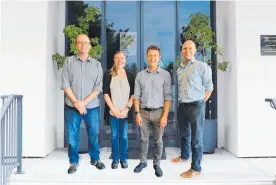  ??  ?? The four GPS who will be operating out of Poutiri Trust’s new medical practice from next week, from left, Dan Jackson, Jen Hall, Joe Bourne and Tim Chiari.