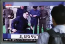  ?? AHN yoUNG‑JooN — AP ?? A man watches a TV news program showing file footage of North Korean leader Kim Jong Un, at Seoul Railway station in Seoul, South Korea, Wednesday.