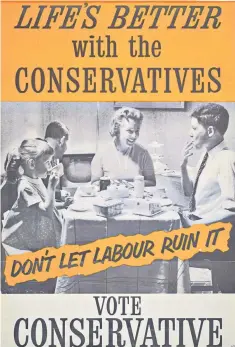  ??  ?? Tea-time election appeal, 1959; the Conservati­ves increased their majority to 100