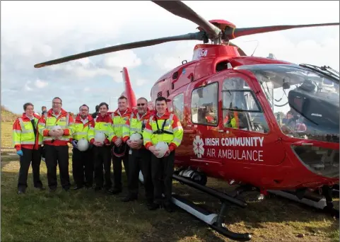  ??  ?? Members of Wexford’s Order of Malta at the recent launch of the Irish Community Air Ambulance service for County Wexford.