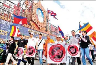  ??  ?? Activists and NGO members march in 2015 to protest against the controvers­ial Law on Associatio­ns and Non-Government­al Organisati­ons.