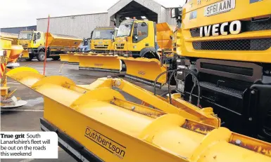  ??  ?? True grit South Lanarkshir­e’s fleet will be out on the roads this weekend