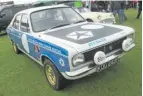  ??  ?? Now-rare four-door Hillman Avenger is finished in ex-Chrysler UK Works rally livery.