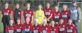  ?? ?? Kilworth U13 girls that travelled to Bandon. The game finished 1-1.