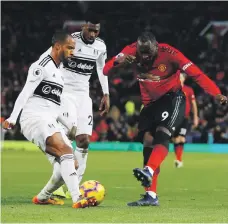  ?? Reuters ?? Romelu Lukaku attempts a shot on goal during Manchester United’s win over Fulham at Old Trafford on Saturday