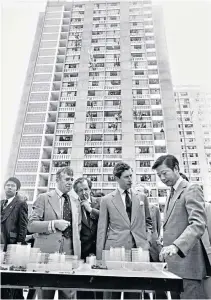  ??  ?? Akers-jones (second left) during a visit by the Prince of Wales in March 1979