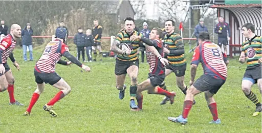  ?? Barry Hobson ?? ●●David Kearns in action at Oldham v Littleboro­ugh