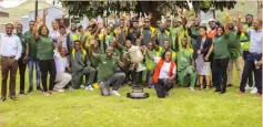  ?? ?? MOUNTAIN Mega Market Mountainee­rs paraded their Logan Cup trophy in Mutare recently before the team toured their sponsor, Mega Market’s Nyakamete Industrial Area milling plant, and later donated goods to Simukai Children Protection Programme