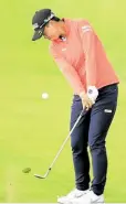  ?? —AFP ?? Yuka Saso, like in the US Women’s Open, is in good position after the first round at Carnoustie.