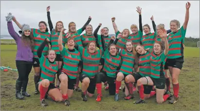  ?? Photos: Stephen Lawson ?? Oban Lorne Ladies celebrate after their 53-0 win over Kelso at North Connel.