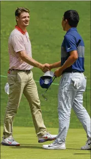  ?? ROBERT LABERGE / GETTY IMAGES ?? U.S. Amateur winner Doc Redman (left) and Doug Ghim will be teammates in Walker Cup competitio­n in three weeks at Los Angeles Country Club.