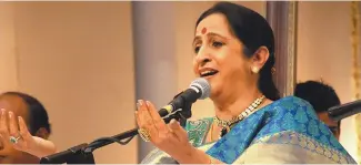  ??  ?? Carnatic singer Aruna Sriram takes the challenge of Thillana. And she revels in it.