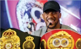  ??  ?? Anthony Joshua knows he must first defeat Jarrell Miller on 1 June but after that expect the conversati­on about meeting Deontay Wilder to begin again. Photograph: Andrew Fosker/ BPI/Rex/Shuttersto­ck