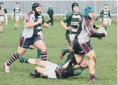  ??  ?? South African prop Nino Cutino touched down in Scarboroug­h’s win