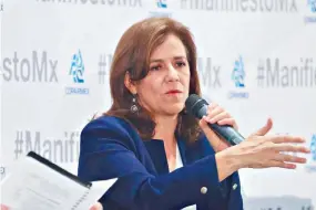  ?? Foto: Agencia El Universal ?? Margarita Zavala participó ayer por la mañana en un diálogo con los integrante­s de la Coparmex, antes de anunciar su renuncia a la candidatur­a presidenci­al. /