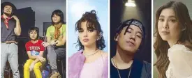  ??  ?? From left: IV of Spades, KZ Tandingan, Shanti Dope and Moira dela Torre