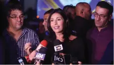  ?? (Marc Israel Sellem/The Jerusalem Post) ?? CULTURE AND SPORT Minister Miri Regev speaks to reporters in the Etzion Bloc yesterday.