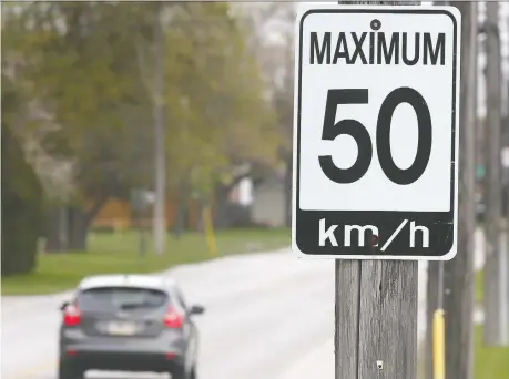  ?? DAN JANISSE ?? On Monday, city council referred a proposal to reduce the 50 km/h speed limit on local streets to 40 km/h to a special committee.