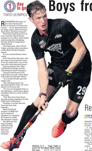  ??  ?? Sticking to it . . . Hugo Inglis in action for the Black Sticks earlier this year.