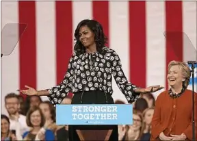  ??  ?? Michelle Obama a insufflé de la passion à la campagne de Hillary Clinton.