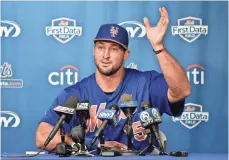  ?? STEVE MITCHELL, USA TODAY SPORTS ?? “I just want to be able to ... enjoy the process, enjoy every day,” Tim Tebow says of pursuing a baseball career.