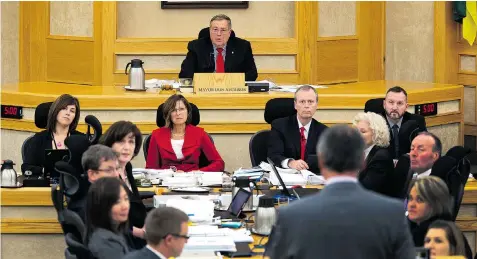  ?? GORD WALDNER/The StarPhoeni­x files ?? After 14 hours of deliberati­ons Saskatoon’s city council finally settled on a 5.34 per cent property tax increase.