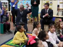  ?? PHOTO BY AXEL KOESTER ?? Los Angeles Unified Superinten­dent Alberto M. Carvalho and California State Superinten­dent of Public Instructio­n Tony Thurmond tour a Universal Transition­al Kindergart­en class.