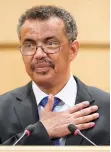  ??  ?? FABRICE COFFRINI | AFP Actual director-geral da OMS Tedros Ghebreyesu­s