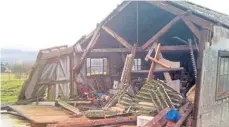  ?? ?? Storm Arwen hit farm buildings hard last year.