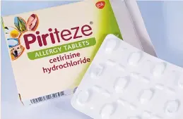  ??  ?? Over the counter drugs, such as Piriteze, can prove much cheaper