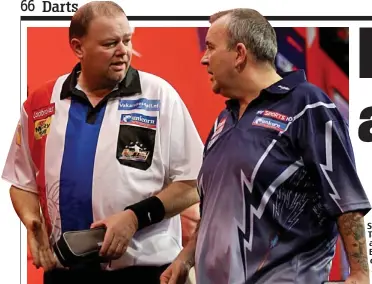  ?? ACTION IMAGES ?? Shout bout: Taylor (right) and Van Barneveld clash on Sunday