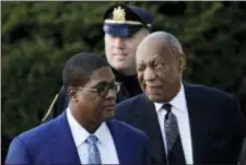  ?? MATT SLOCUM - THE ASSOCIATED PRESS ?? Bill Cosby winks as he arrives for a pretrial hearing in his sexual assault case at the Montgomery County Courthouse, Tuesday in Norristown.