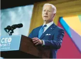  ?? EVAN VUCCI/AP ?? President Joe Biden speaks Thursday to corporate CEOs at the Summit of the Americas in Los Angeles.