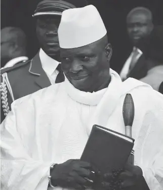  ?? ISSOUF SANOGO/GETTY IMAGES ?? When Gambian President Yahya Jammeh touted a “secret” herbal recipe he claimed God told him how to make to cure HIV, patients were required to give up antiretrov­irals to take the concoction.