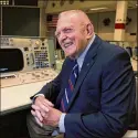  ?? MICHAEL WYKE / AP ?? Retired flight director Gene Kranz sits at the restored console where he worked during the Gemini and Apollo missions.