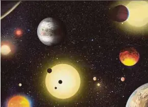  ?? EPA PIC ?? An artist’s concept art depicting a newly-found solar system with eight planets found by Nasa’s Kepler Space Telescope.