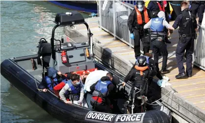  ?? Photograph: Peter Nicholls/Reuters ?? More than 23,500 people have reached the UK after crossing the Channel in small boats this year, according to PA data.