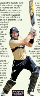  ??  ?? New Zealand's Martin Guptill plays a shot
